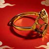 Elegant Vietnam Sand Gold Flower Open Ring for Women