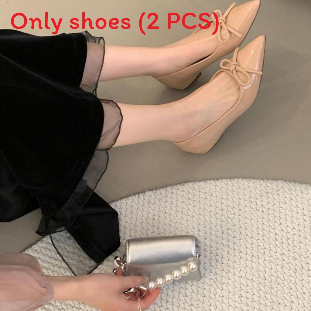 Womens French Style Flat Shoes With Bow Detail For Daily Office And Casual Wear