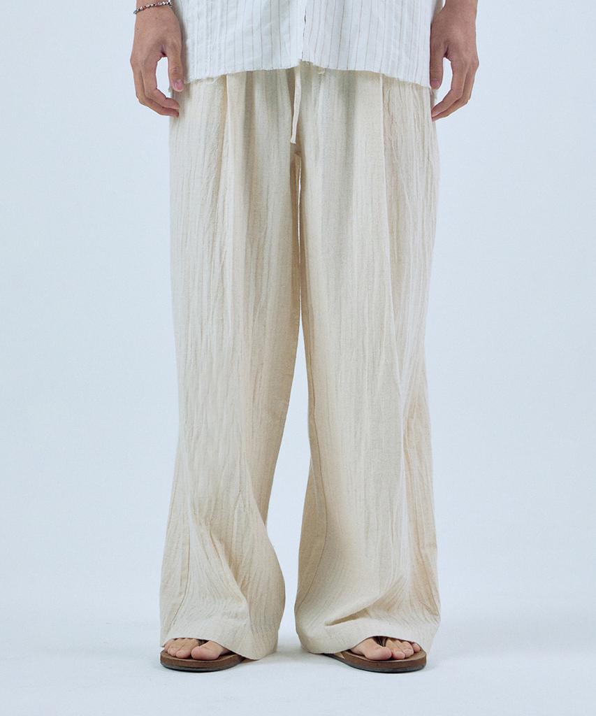 NOISE Cotton Stripe Easy Pants - Natural