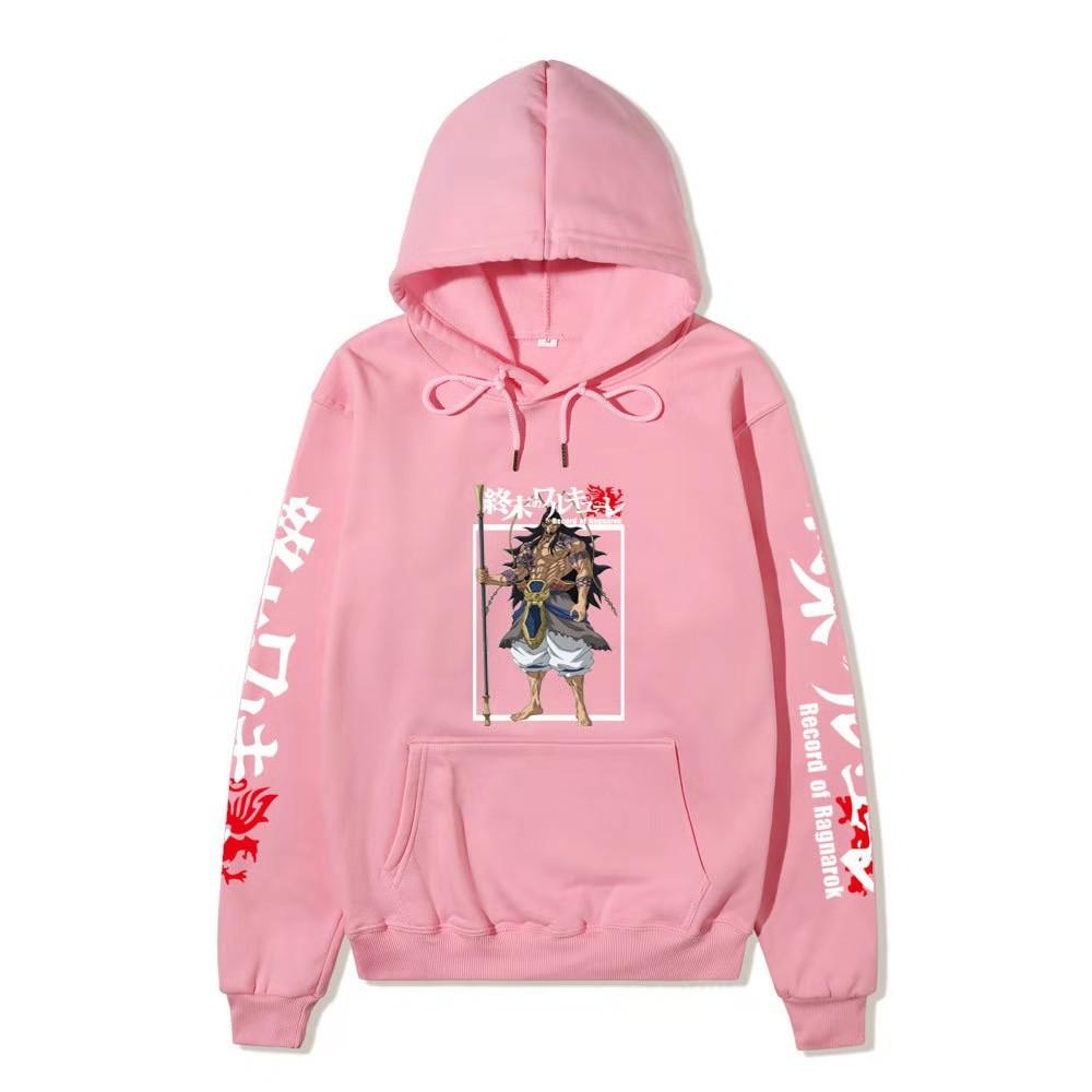 Record of Ragnarok Lu Bu Vollfarbiger Anime Hoodie Japanischer Drachen-Ärmeldruck Lässiger Pullover mit langen Ärmeln Sweatshirt