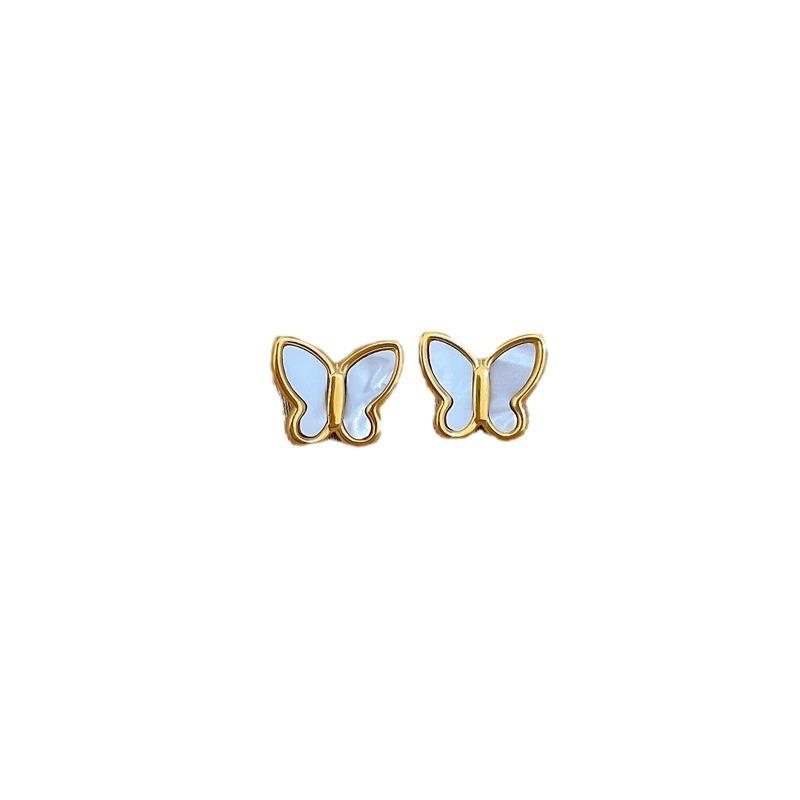 Shell Butterfly Minimalist Stud Earrings Cold Men'S And Women'S Earrings Personality Temperament Banquet Earrings