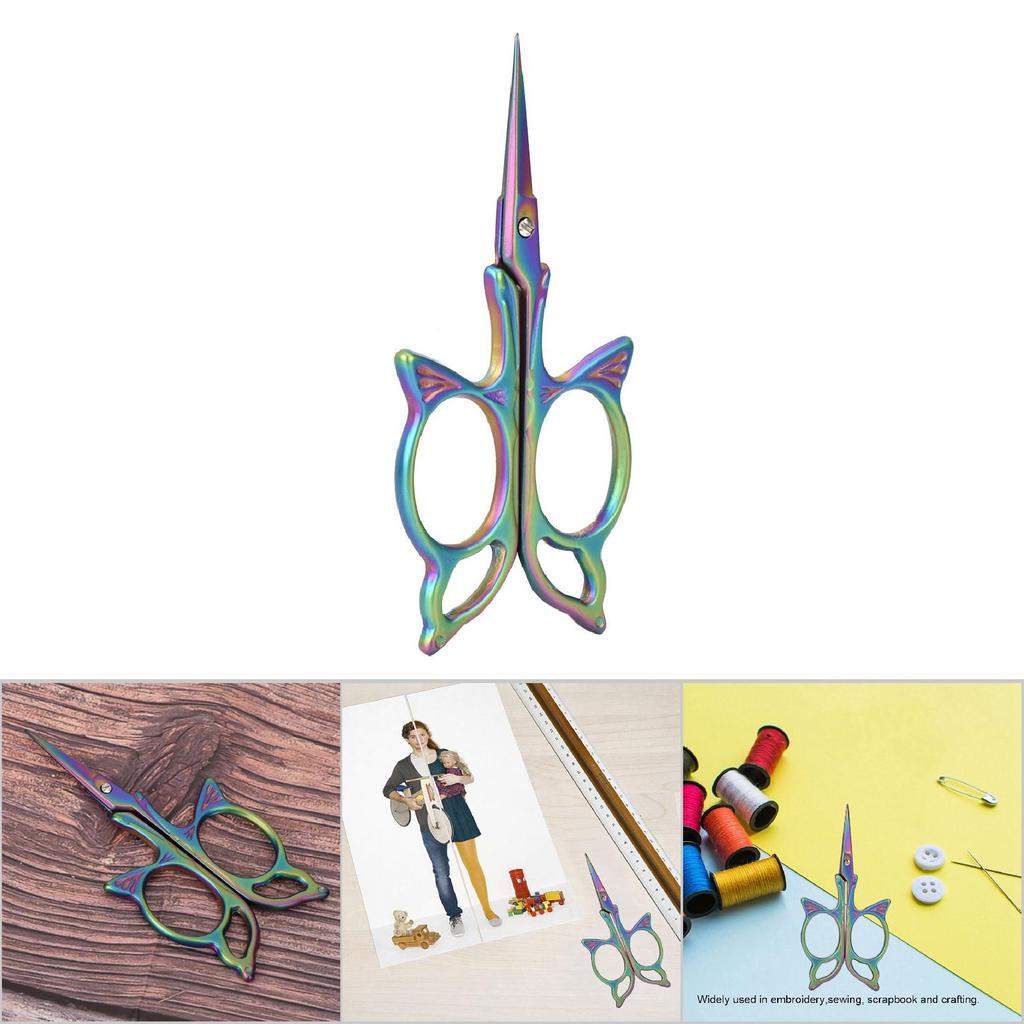 1pc Antique   Stainless Steel Tailor Scissors Household   Sewing Accessories (Gold)