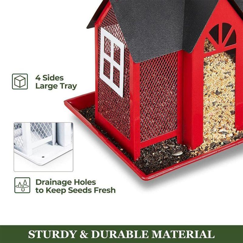 Hanging Bird Feeder For Outside Metal Mesh Large Capacity Bird House Squirrel Feeder Weatherproof Durable Wild Outdoor Decoration