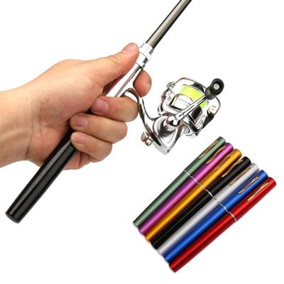 Kit canna da pesca pieghevole tascabile 1M / 1.4M Combo Mini penna Kit canna da pesca telescopica