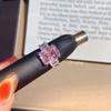 Xiaohongshu-Recommended Classic Pink Moissanite Square Diamond Ring