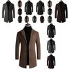 Stilvoller Herren Slim Trenchcoat mit langem einreihigem Design und Reversjacke
