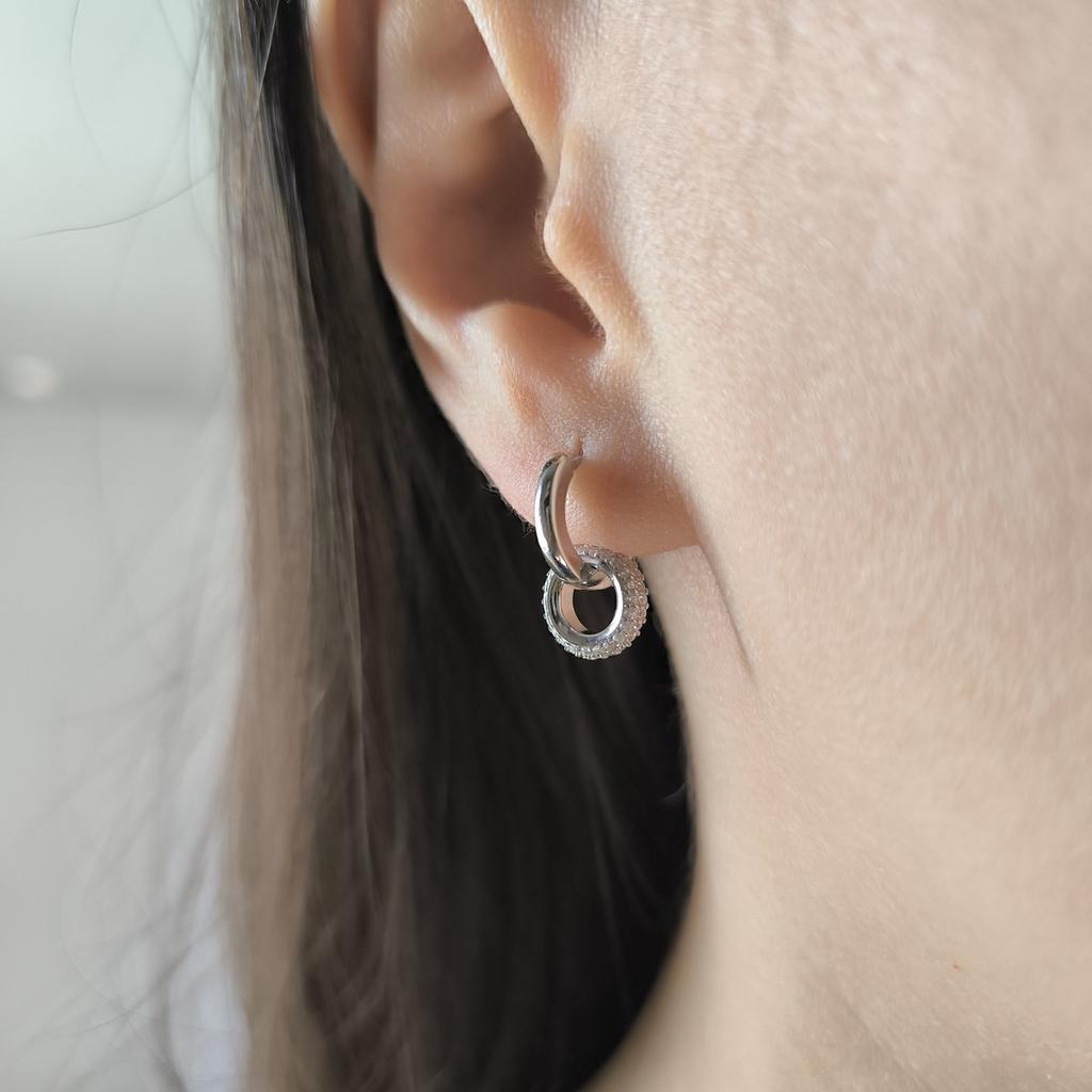 Серебряные серьги с фианитами (2207627)