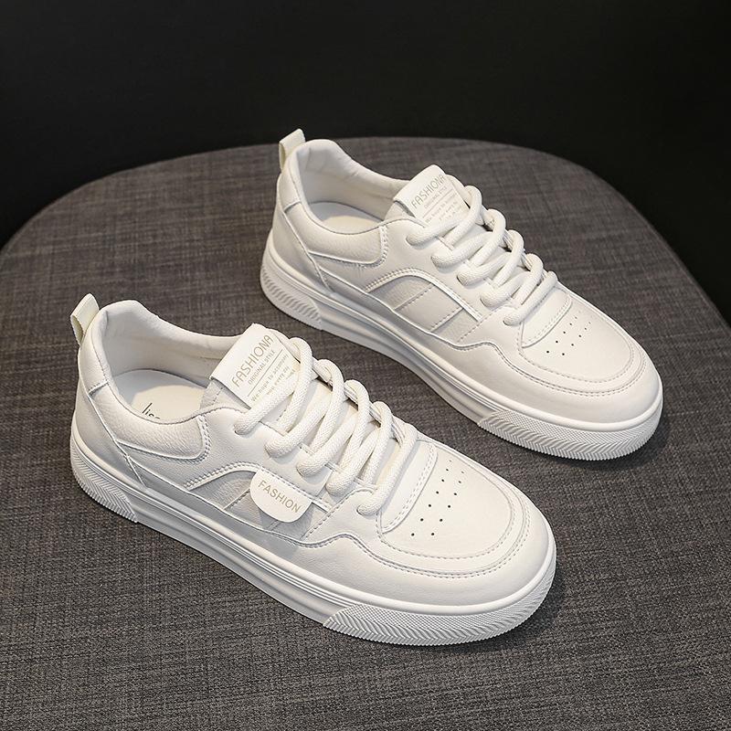 

Little white shoes women s 2025 new popular spring versatile leather shoes soft sole not tired feet casual sports board shoes 40