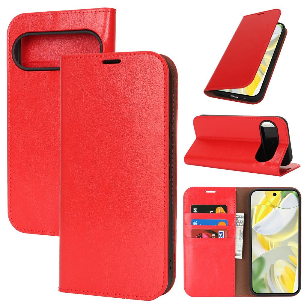 For Google Pixel 10 Pro XL Case Crazy Horse Texture Split Leather Wallet Phone Cover