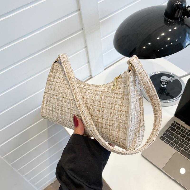 

Colorblock Plaid Pattern Bag Handbag, Shoulder Bag Minimalist, Casual Lightweight, Portable one-size хаки