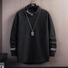 Sudadera Primavera Juventud Casual Tendencia Holgada Camiseta Base Suéter Cuello Alto Hombre Talla Grande