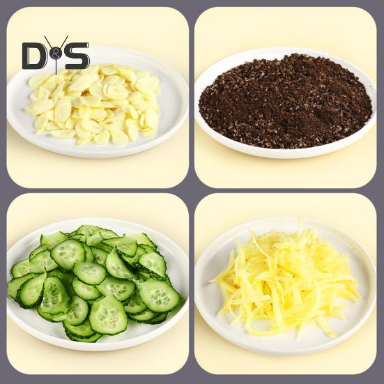 Roterende ostehøvel med utskiftbare rustfrie blader 3-i-1 ostekutter og -strimler Håndsveiv kjøkkenredskap for rask hakking