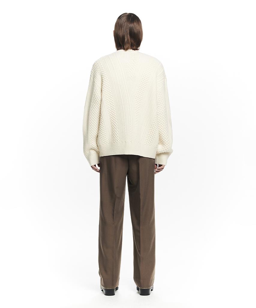MAISON MINED Saint Two Tuck Wide Pants Brown