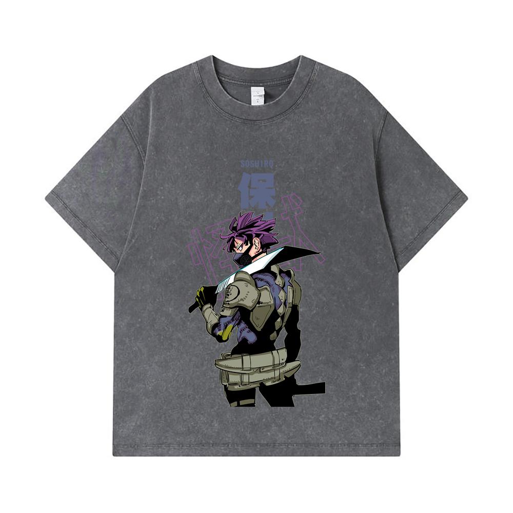 275 GSM Washed T-shirts 100% Cotton Kaiju No 8 V12 Soshiro Print Unisex Heavy Cotton T Shirt