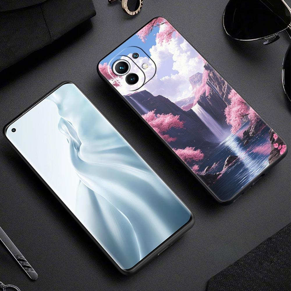 Pink Sunset Mountain Phone Case Cover for Xiaomi Mi 17 15 14 13 12 11 Ultra 15T 14T 13T 12T 11T Pro Lite 5G Soft TPU Shell Capas