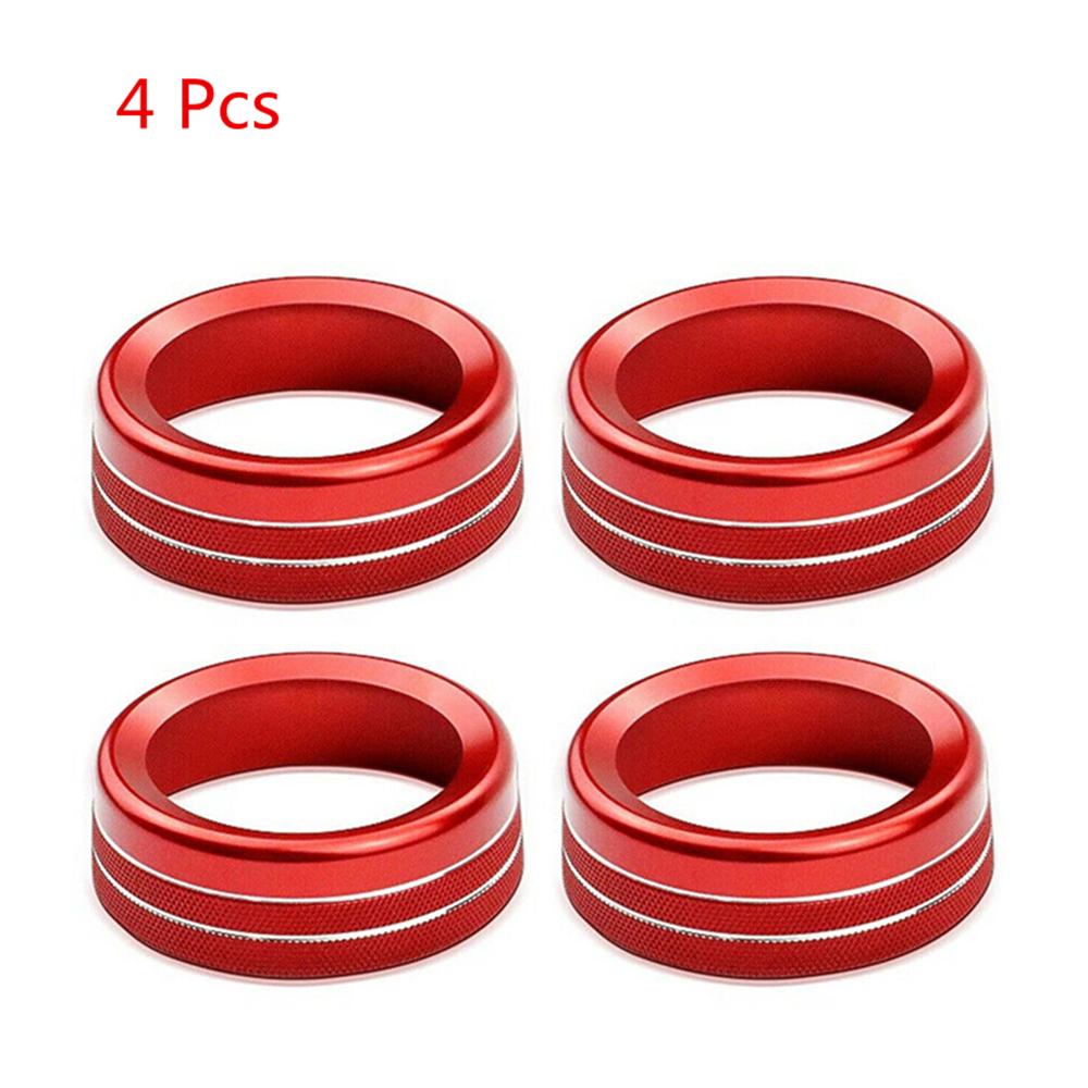 

4Pcs For 2016-2020 Toyota Tacoma Red Car AC Climate Control Ring Knob Trim Cover