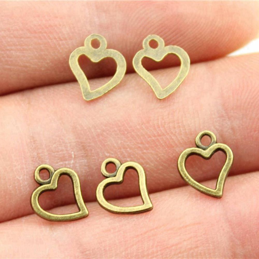Charms Openwork Heart Pendants Vintage Jewelry Supplies QC068