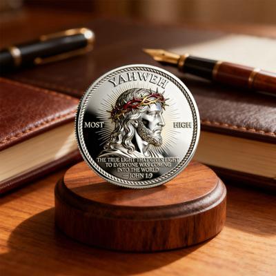 1/2/3/5Pcs Christian Jesus Challenge Coin Double-sided Warrior Knight Prayer Faith Token Decoration Collectors Historians Souvenir Coin Religious Gift