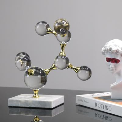 Modern Minimalist Light Luxury Home Metal Crystal Ornaments Decoration Sales Department Model Room Study Geometric Crafts