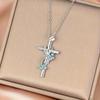 Silvery Color Plated Necklace Jewelry Women Wedding  Cross CZ Crystal Zircon Stone Pendant Christmas Gift