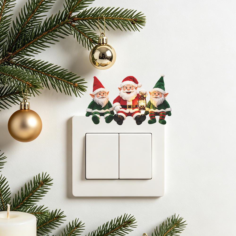 Cartoon Santa Claus Fairyland Living Room Entrance Wall Decorative Stickers for Home Beautification