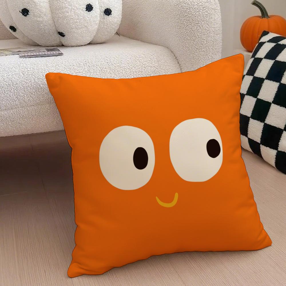 Cute Smile Cushion Cover Throw Pillow Cover Hidden Button Durable Polyester Chair Cushion