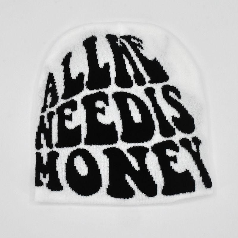 New Autumn and winter letter hat, jacquard pattern knitted hat, Men and Women s Acrylic Wool Hat, Outdoor Warm Warm Hat