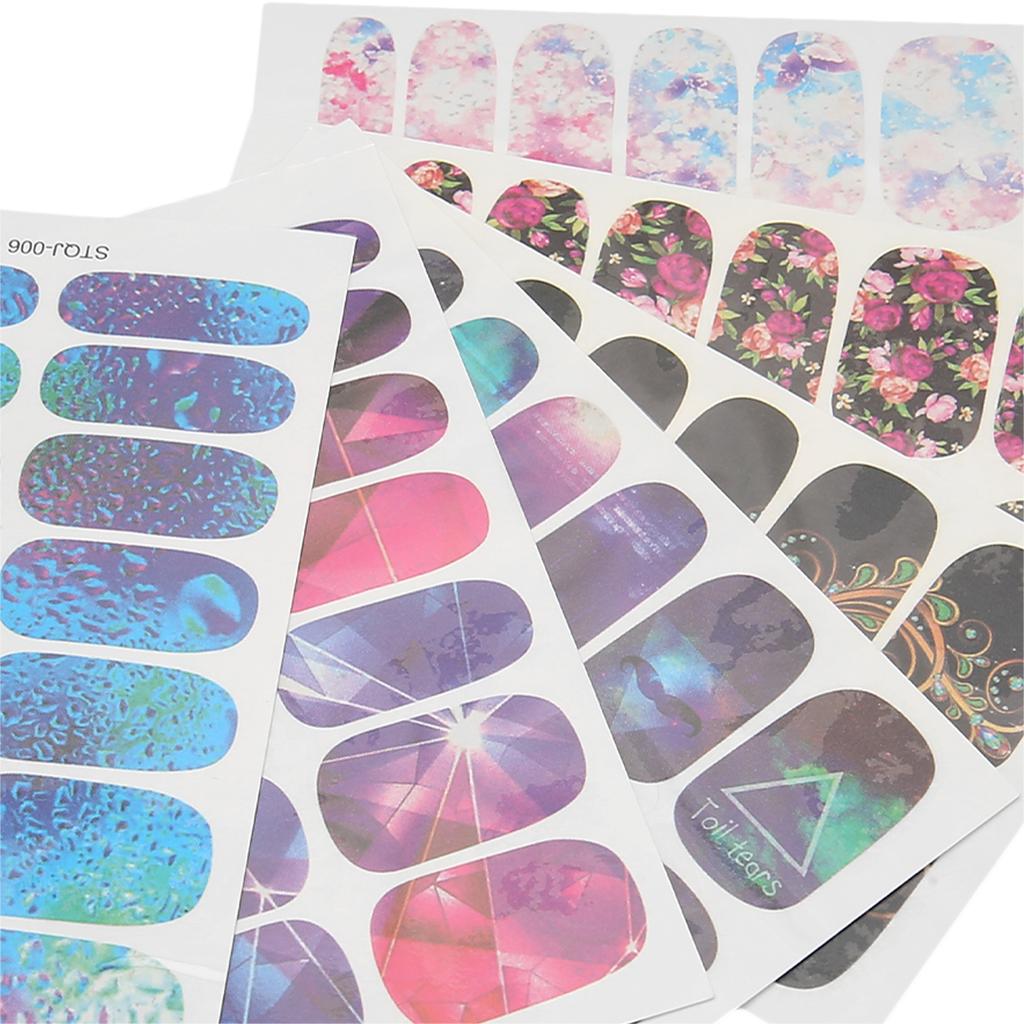 6 Φύλλα Αυτοκόλλητα Nail Art Vintage Πλήρους Κάλυψης Αυτοκόλλητα Νυχιών Μεταφοράς Νερού για Γυναίκες Παιδιά Κορίτσια