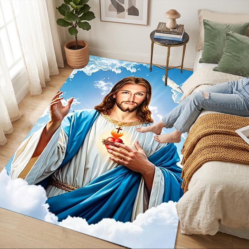 Jesus Frieden Wohnzimmer rutschfester Teppich Weicher Teppich für Schlafzimmer Spielzimmer Sofa Büro Heimdekoration Fußmatte Weihnachtsgeschenk C926753