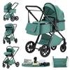 Poussette Bébé 3 en 1 avec Siège Auto Nouveau-Né, Pliable Compacte, Cadre Aluminium Léger, Siège Respirant, Voyage, Vue Surélevée
