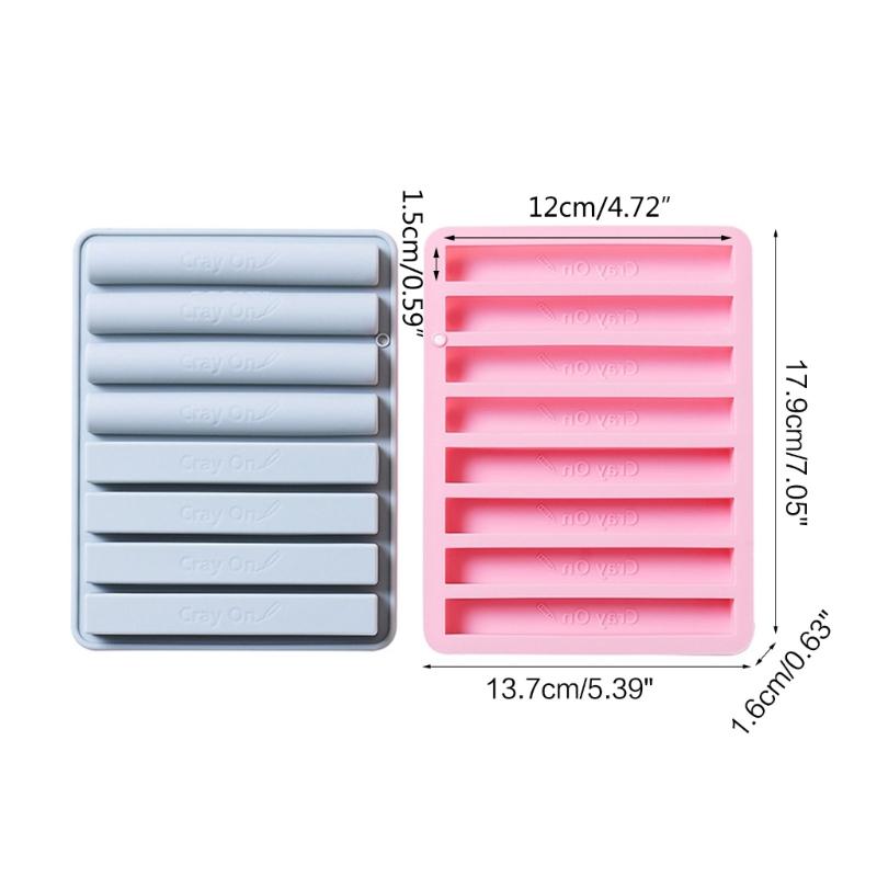 8-Cavity Silicone Crayon Molds Cake Mould DIY Baking Moulds 3D Stick Semi-cylindrical Shaped for Baking Chocolate Mousse