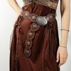 Zinc Zinc Alloy Cowgirl Buckle Belt Vintage Oval PU Hollow Belt Fashion Cowboy Waistband  Dress Decoration
