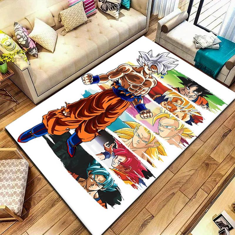 Tappeto Dragon Ball Z per Soggiorno Camera da Letto Casa Decorazione Divano, Tappetino Antiscivolo per Giochi Bambini