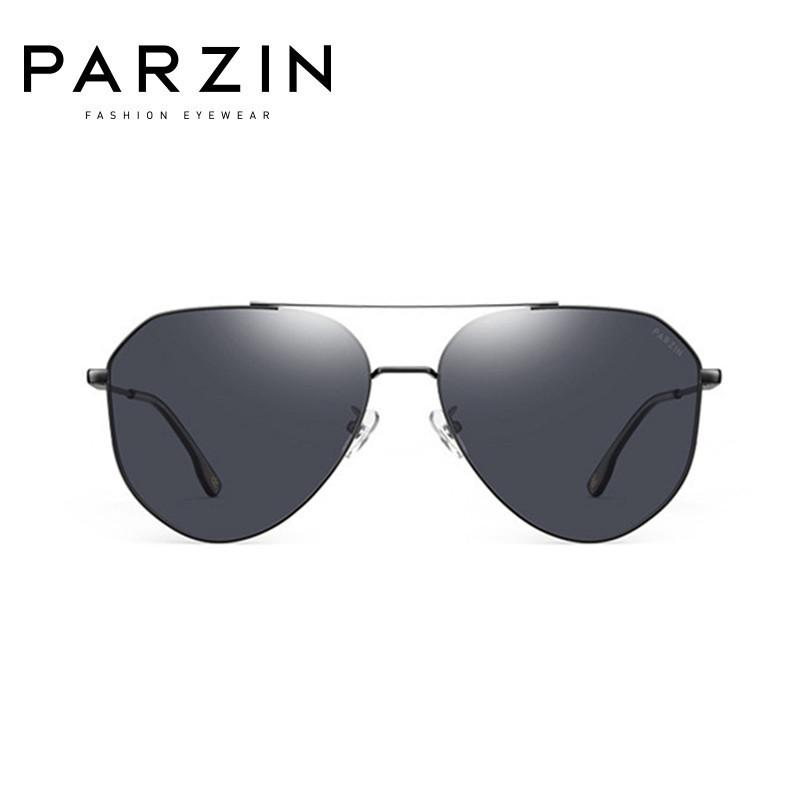 PARZIN Polarisierte Herren Sonnenbrille Aviator Metalllegierungsrahmen Sonnenbrille Herrenbrille zum Autofahren 8204