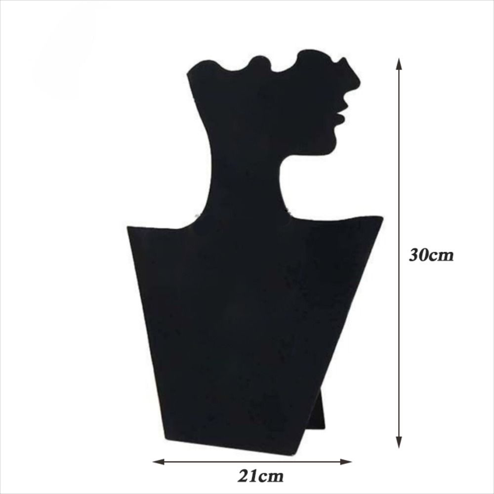 Creative Black Portrait Display Velvet Jewelry Mannequin Pendant Organizer Bust Pendant Window Display Jewelry Display Stand