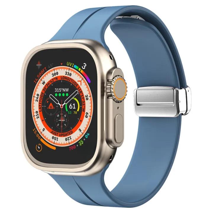 Magnetic Strap For Apple watch ultra band 49mm 45 mm Silicone Bracelet iWatch Series 7 8 se 6 5 3 44mm 45mm 40mm 41mm 42mm 38mm