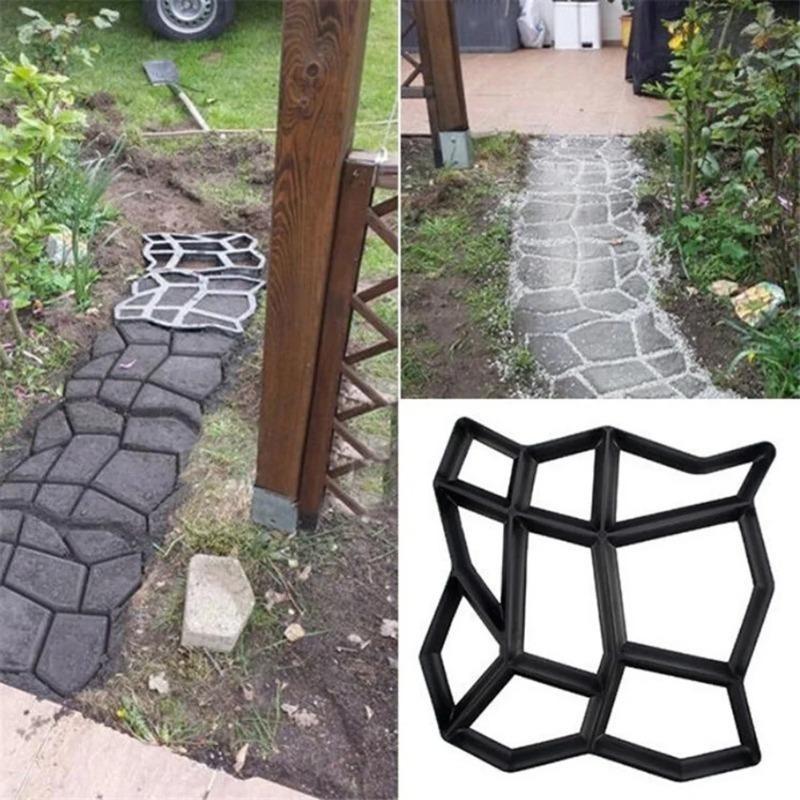 DIY Caminho Maker Moldes de Pavimentação Pedra Tijolo Concreto Molde Concreto Cimento Caminhada Jardim Caminho Pavimentação Pavimentação Pavimentação Pátio Moldes Reutilizáveis Paviment