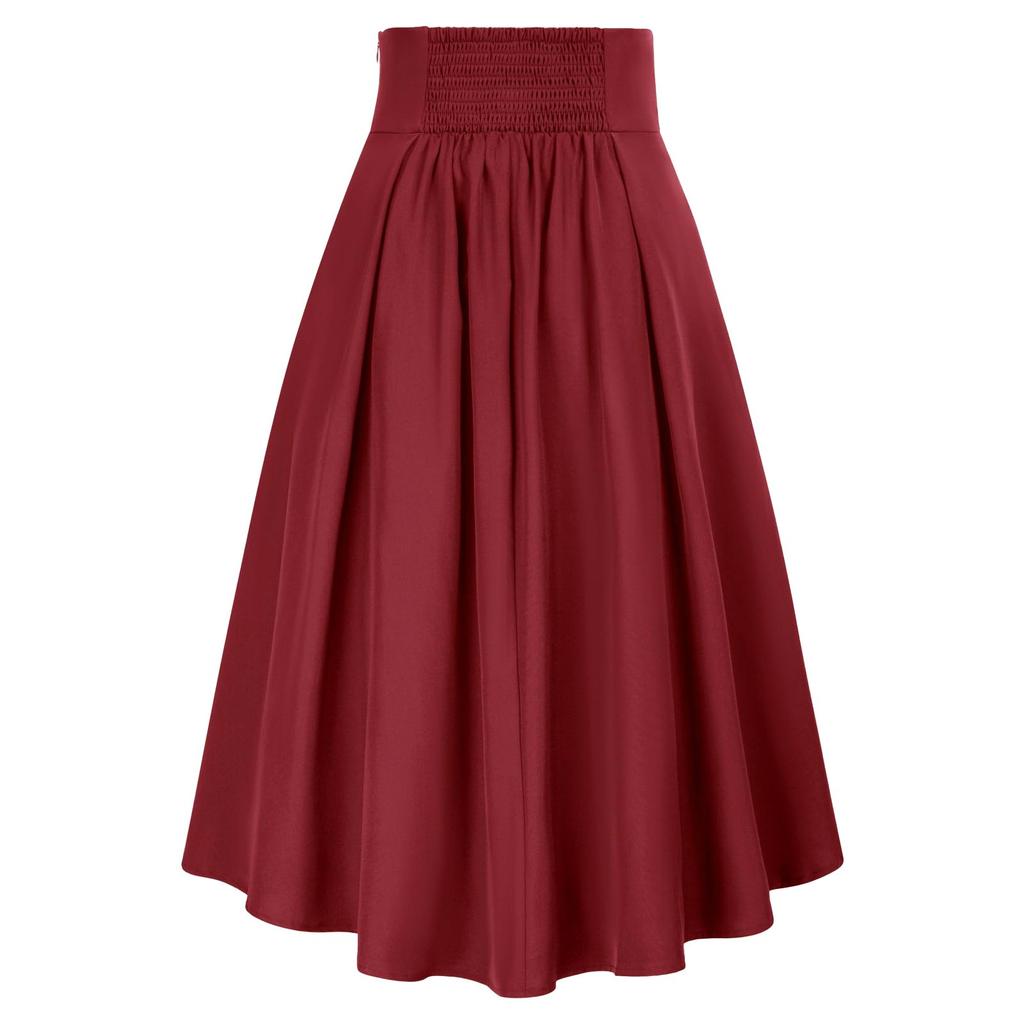 Womens Maxi Skirt Drawstring High Waisted Summer Long Skirts Lightweight Tiered Flowy Floral Pleated Skirts