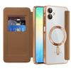 KEYSION Plating PU Leather Flip Wallet Case for Samsung A07 A06 A05 Cards Slots Magnetic Phone Back Cover for Galxy A05 A06 A07