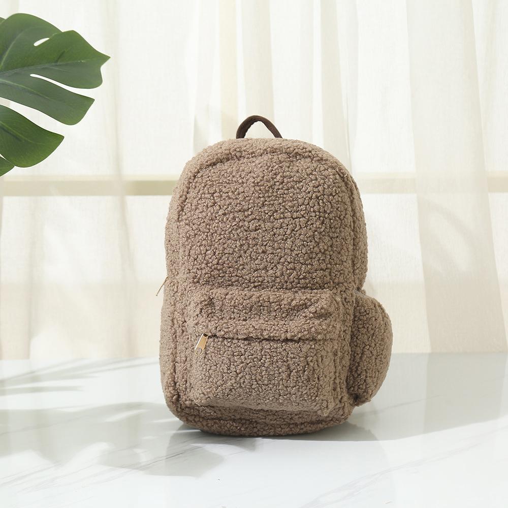 

Personalised Embroidery Lamb Fleece Backpack Embroidered Portable Children Travel Shopping Rucksack Women s Shoulder Backpack No Need Custom