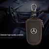 XKJ1  PU Leather Metal Logo Car Remote Key Case Cover Bag Key Bag For Mercedes Benz W203 W204 W212 C180 GLK300 CLS CLK CLA SLK C S E