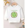 European Sizes Cute Lemon Print Spring Thin Round Neck Sweatshirt 0-3 Years Comfortable Outdoor Outfit Choice