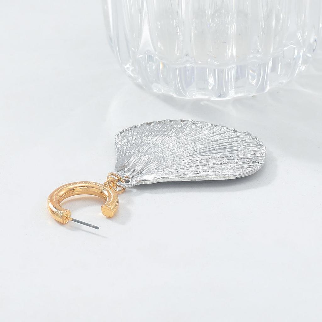 Pinkdudu Silver Plated Zinc Alloy Stud Earrings Simple Casual Shell Drop Earring Elegant Women's Jewelry PD2205