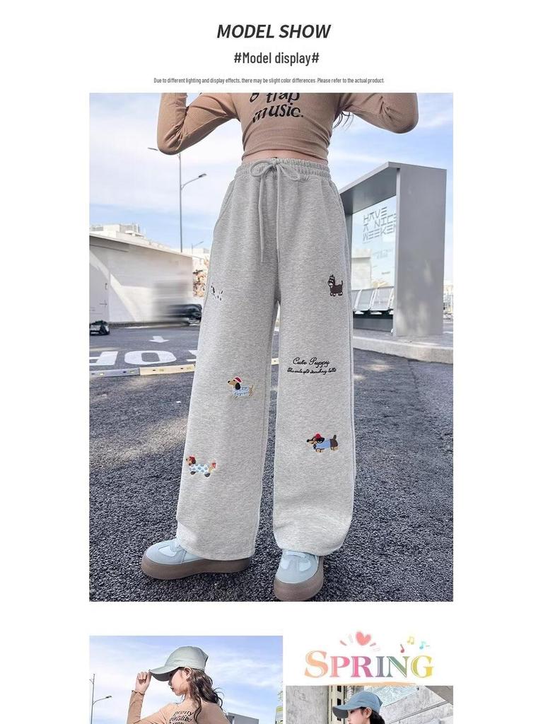 Dachshund Sweatpants for Middle School Girls, 2025 Spring/Autumn Casual Sports Pants
