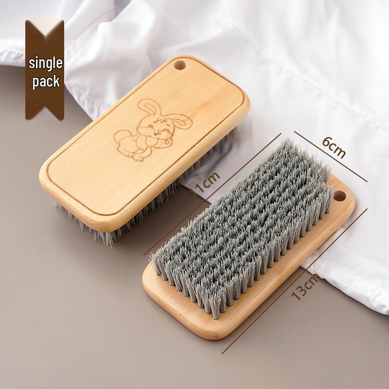 Multi-Purpose Hard Bristle Shoe Brush with Solid Wood Handle