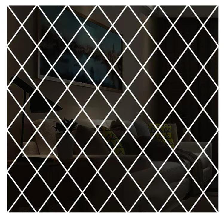 Acrylic Diamond Splicing Background Wall Mirror Sticker for Living Room Decoration
