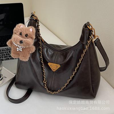 Autumn and Winter Bags, Commuter Tote Bags, Women's 2025 New Fashion, High Sense, Retro Shoulder Bag, Large Capacity Messenger Bag