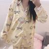 Fresh and sweet wind imitation cotton pajamas women's spring and autumn cute strawberry cardigan long-sleeved women's loungewear set autumn