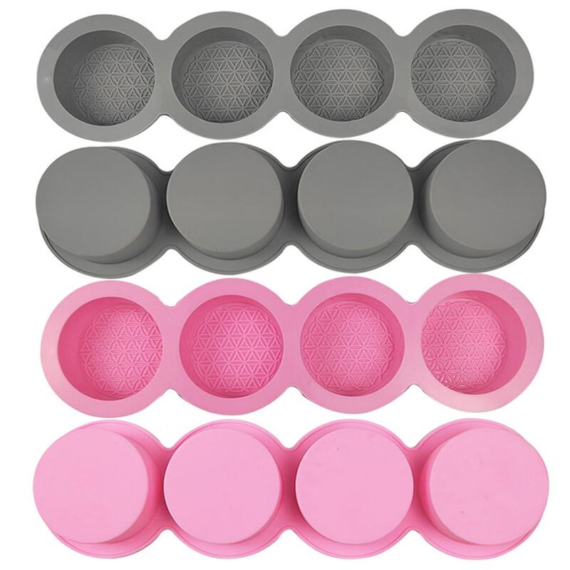 Vintage Round Floral Silicone Mold (4-Cavity)
