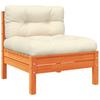 6 Piece Garden Sofa Set with Cushions Wax Brown Pine Wood